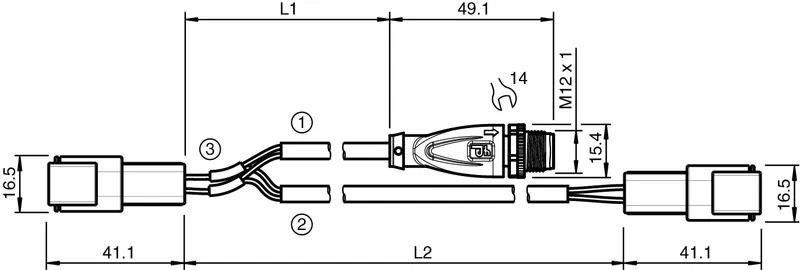 Pepperl Fuchs DTM2P-TEE-PVC-V11S/DTM2P-HOE – Y connection cable — photo 3 of 4