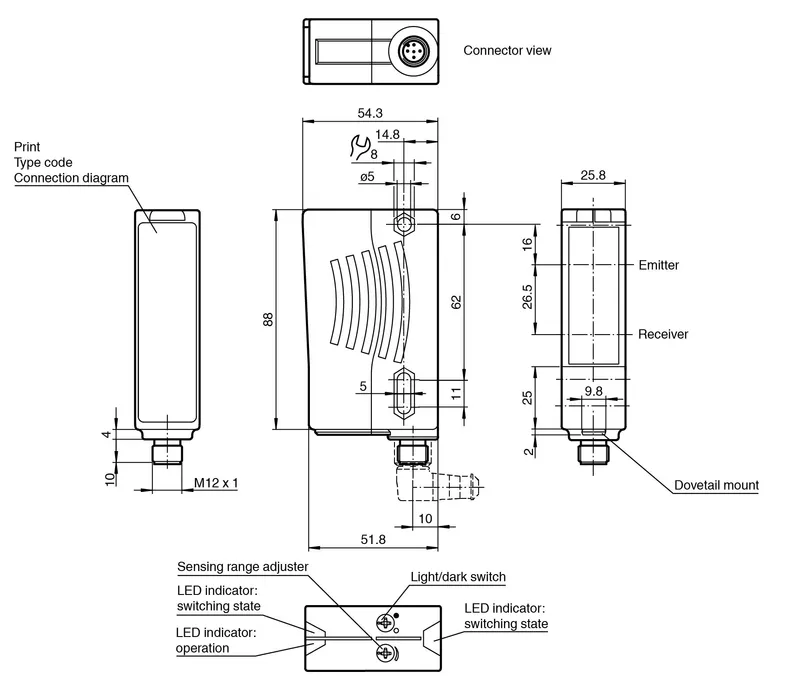 Background suppression sensor RL28-8-H-700-RT/105/110 — photo 3 of 4