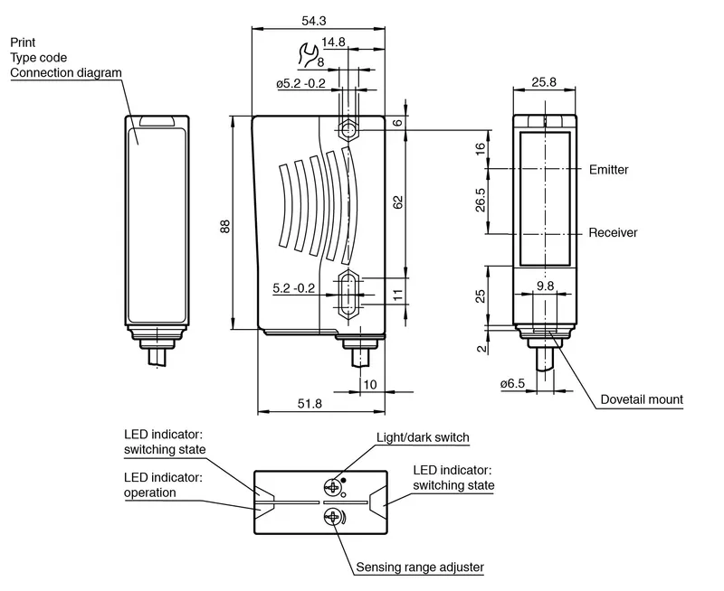 Background suppression sensor RL28-8-H-700-IR/110/115 — photo 3 of 3
