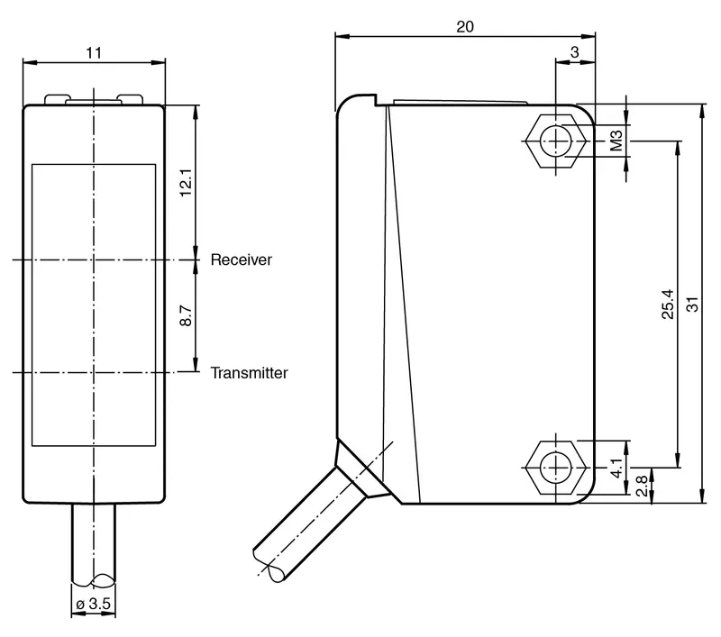 Retroreflective sensor ML100-54-GN/103/115 — photo 3 of 4