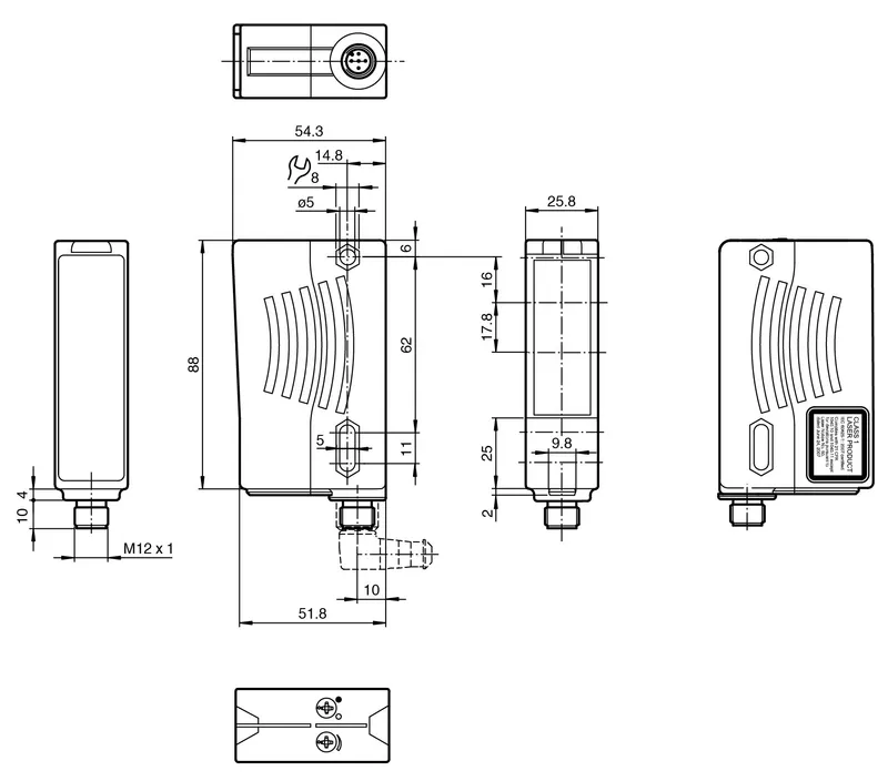 Background suppression sensor RL28-8-H-1500-LAS/47/105 — photo 3 of 4