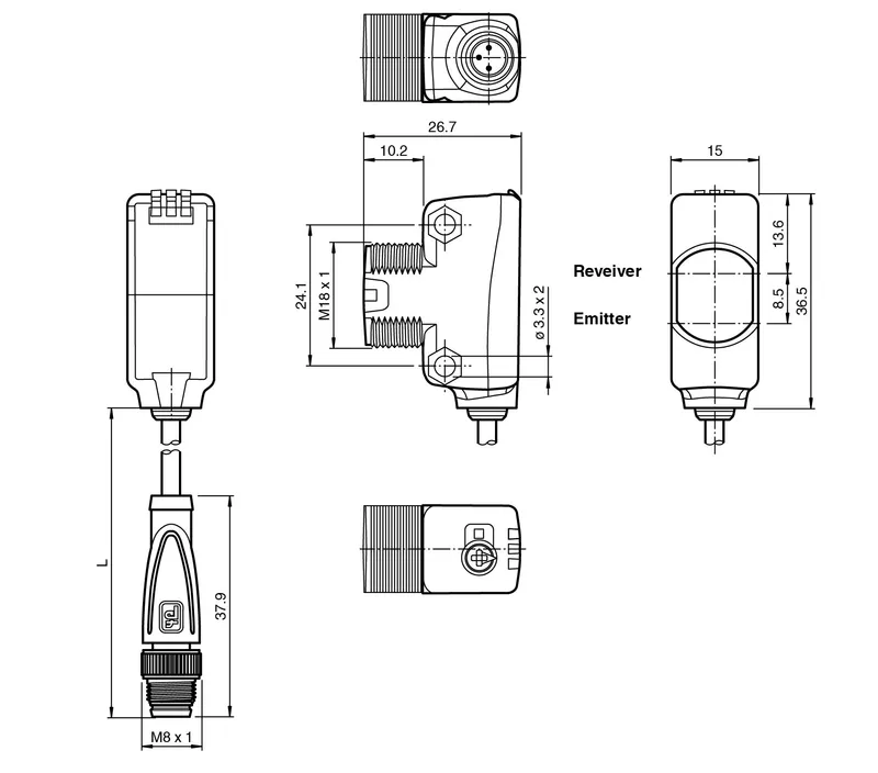 Distance sensor OMT120-R103-EP-IO-0,3M-V3-L — photo 3 of 5