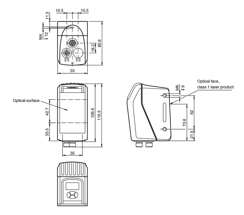 Distance sensor OMR150M-R1000-SSI-V1V1B — photo 3 of 4