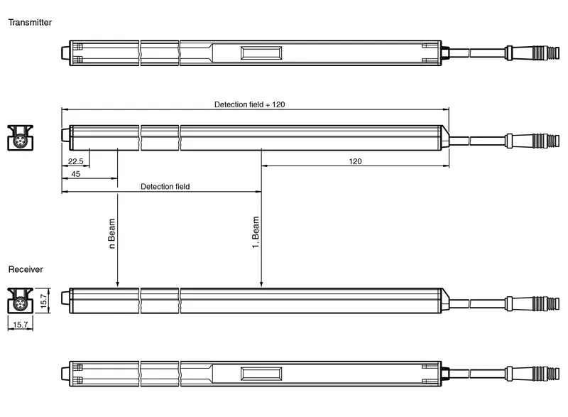 Safety light grid LG01B-2520-56A-5-R3-C3-F00-S15 — photo 3 of 3