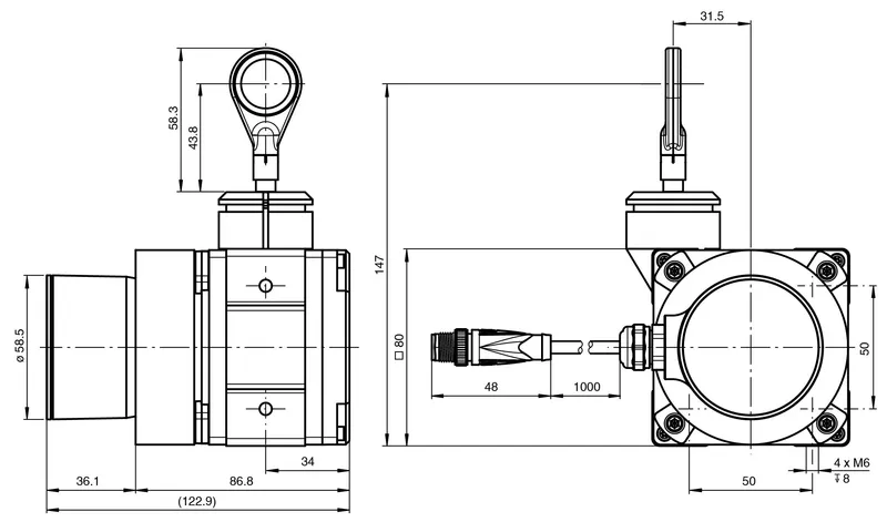 Cable pull rotary encoder ECI30PL-01A1A-UD1BY:YY
