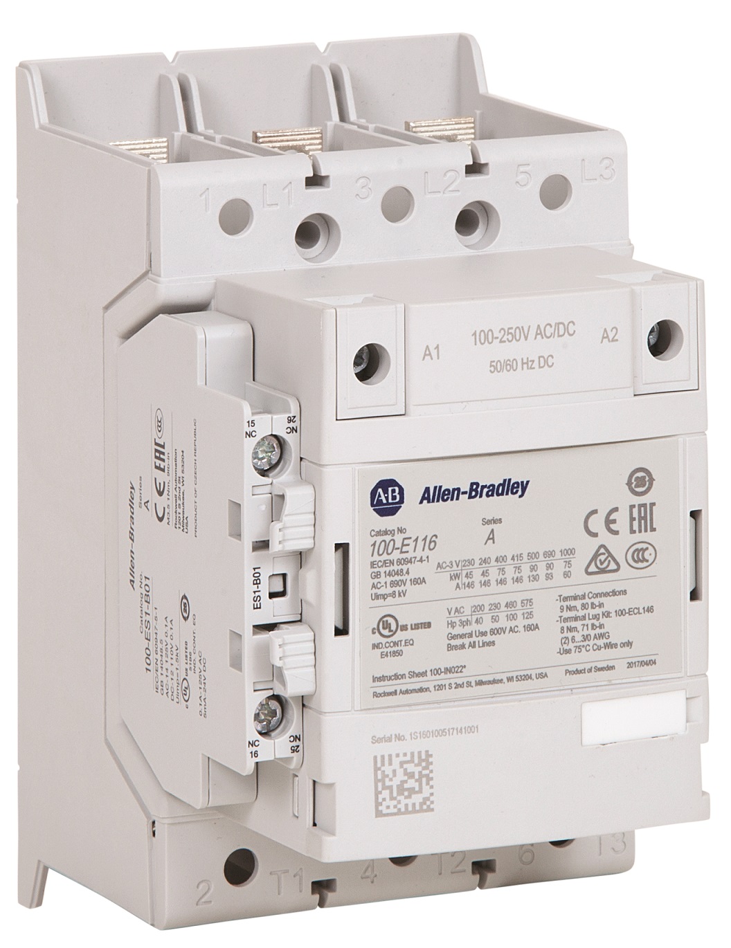 Rockwell Automation / Allen-Bradley 104-E146KJ22L – IEC 146 A Reversing Contactor