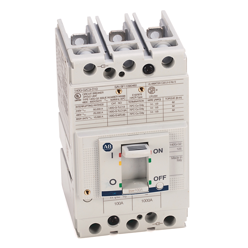 Allen-Bradley 140G-G2C3-D10-KA – 140G 125A G Frame Molded Case Ckt-Bkr Allen-Bradley 140G-G2C3-D10-KA – 140G 125A G Frame Molded Case Ckt-Bkr