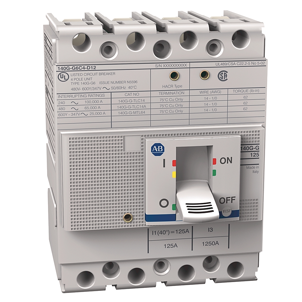 Allen-Bradley 140G-G3C4-C63 – 140G 125A Frame Molded Case Ckt-Bkr Allen-Bradley 140G-G3C4-C63 – 140G 125A Frame Molded Case Ckt-Bkr