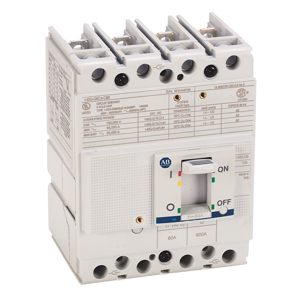 Allen-Bradley 140G-G6C4-C32 – 140G 125A Frame Molded Case Ckt-Bkr Allen-Bradley 140G-G6C4-C32 – 140G 125A Frame Molded Case Ckt-Bkr