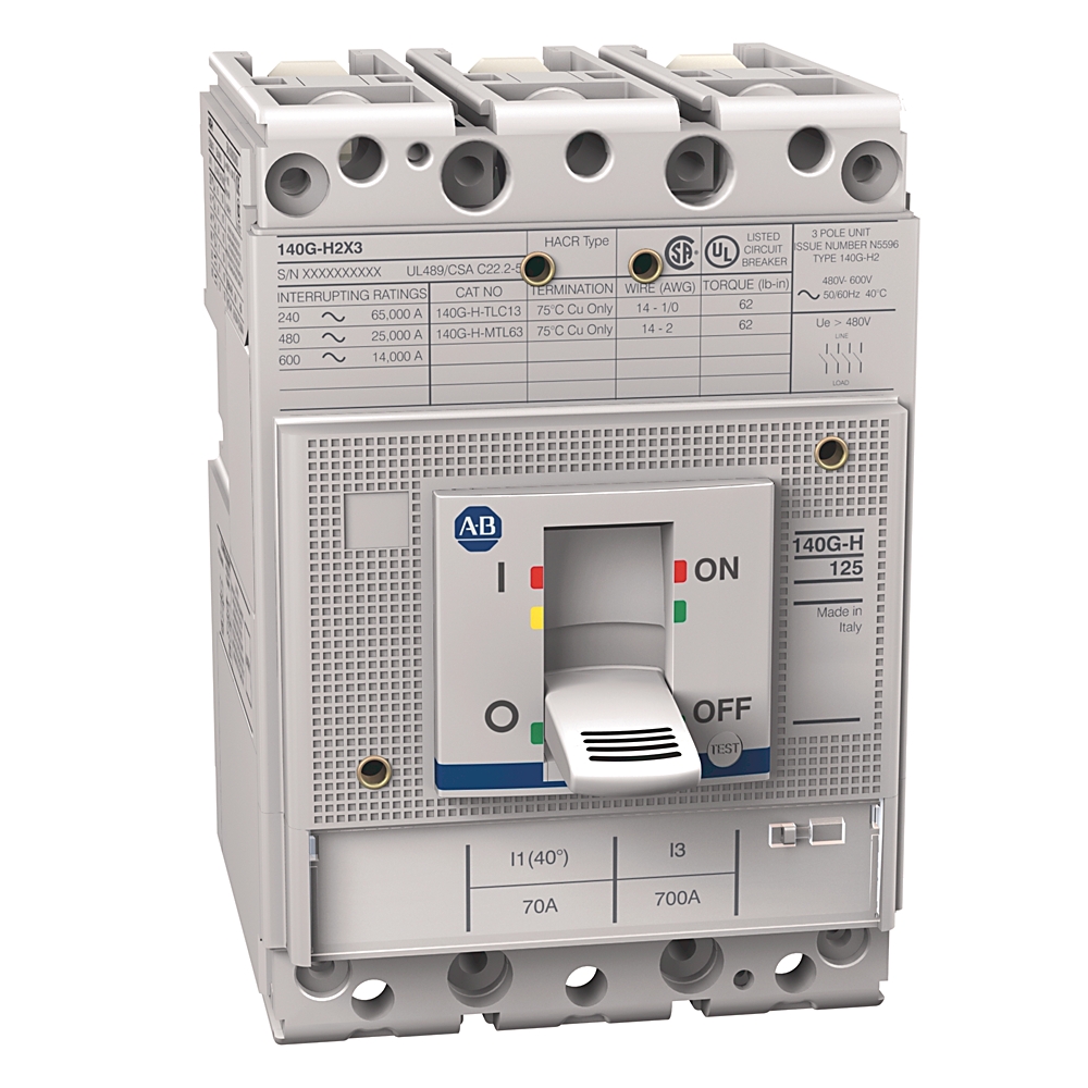 Allen-Bradley 140G-H2C3-C70-KA – 140G 125A H Frame Molded Case Ckt-Bkr Allen-Bradley 140G-H2C3-C70-KA – 140G 125A H Frame Molded Case Ckt-Bkr