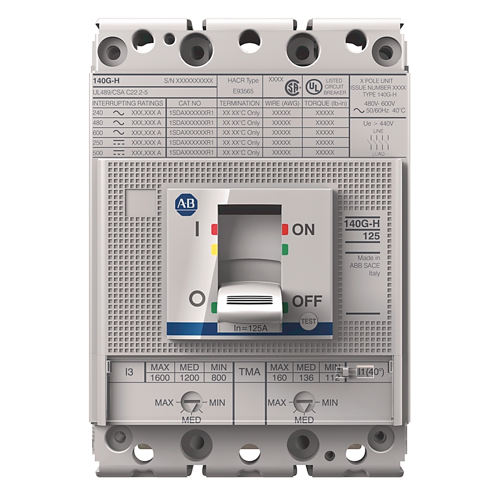 Rockwell Automation / Allen-Bradley 140G-H2F3-D12-AJ – 140G 125A H Frame Molded Case Ckt-Bkr