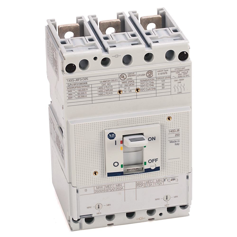 Allen-Bradley 140G-J6F3-C90 – 140G 250A J Frame Molded Case Ckt-Bkr Allen-Bradley 140G-J6F3-C90 – 140G 250A J Frame Molded Case Ckt-Bkr