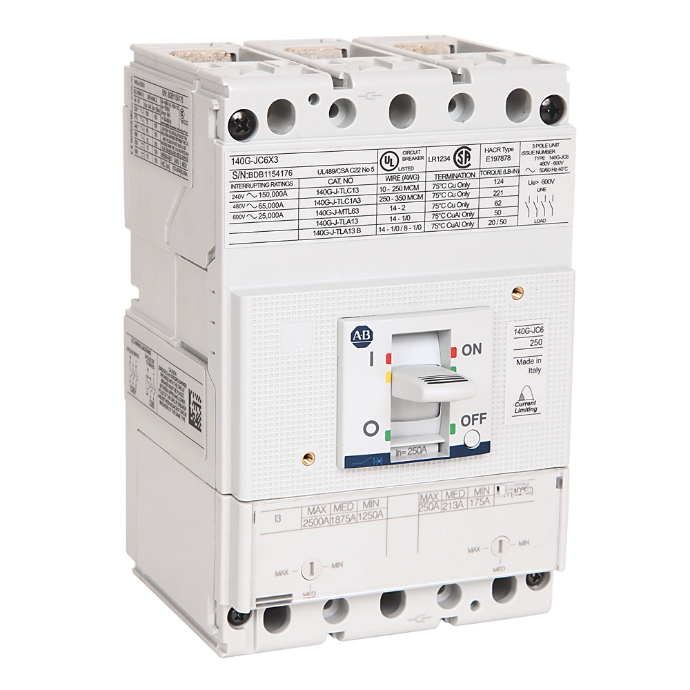 Allen-Bradley 140G-JC6F3-D15 – 140G 250A Frame Molded Case Ckt-Bkr Allen-Bradley 140G-JC6F3-D15 – 140G 250A Frame Molded Case Ckt-Bkr