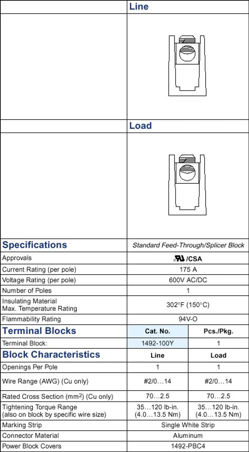 Rockwell Automation / Allen-Bradley 1492-100Y – 175 A Power Distribution Block — photo 2 of 2