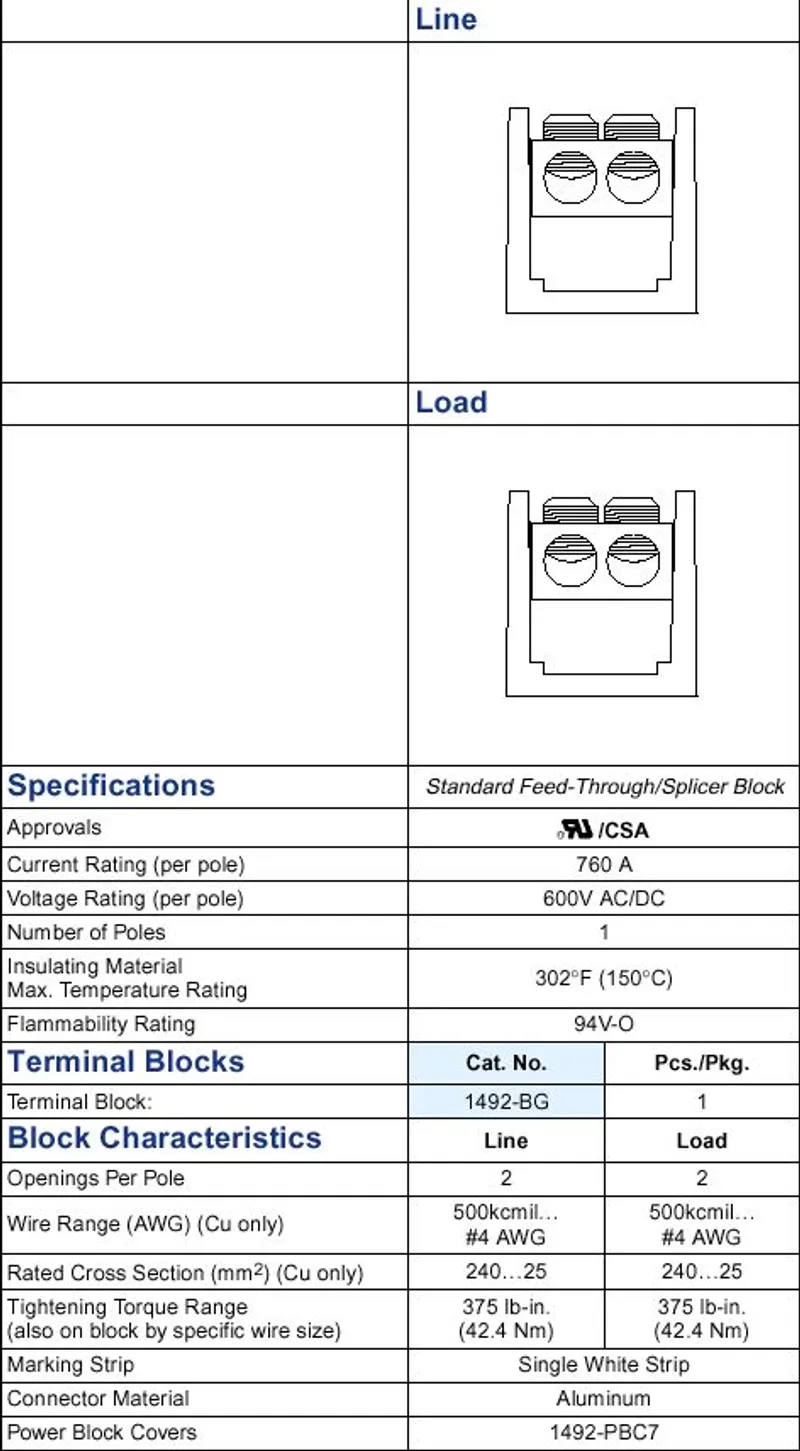 Rockwell Automation / Allen-Bradley 1492-BG – 760 A Power Distribution Block — photo 2 of 2