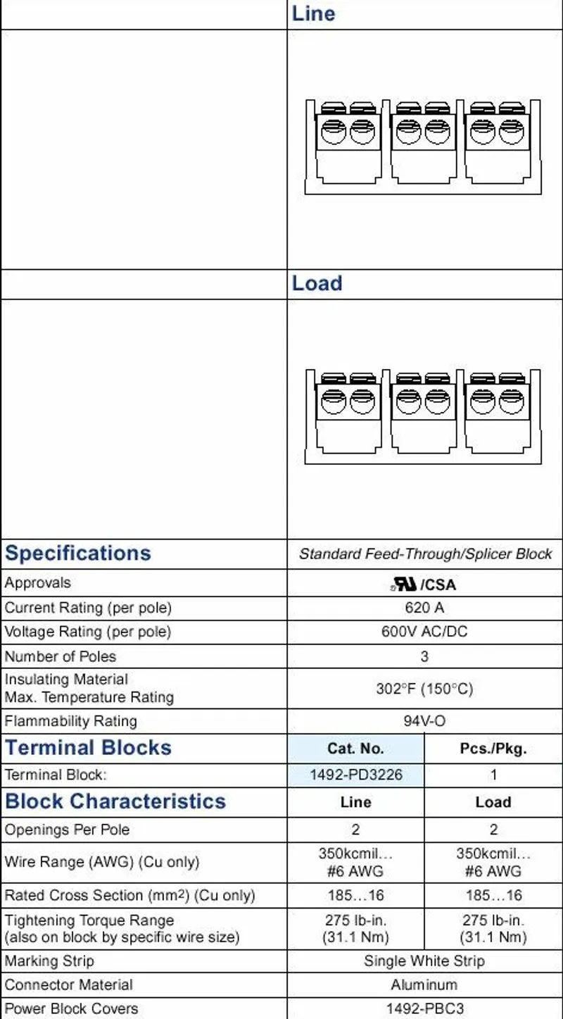 Rockwell Automation / Allen-Bradley 1492-PD3226 – 620 A Power Distribution Block — photo 2 of 4
