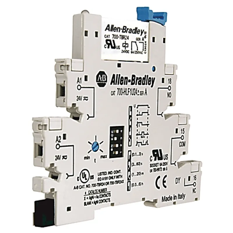 Rockwell Automation / Allen-Bradley 700-HLF1U24X – 24V ACDC Gold TRM Block Timing Relay — photo 2 of 2