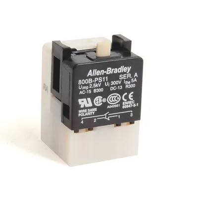 Allen-Bradley 800B-PS11 – 800B 16 mm Push-Button Contact Block Allen-Bradley 800B-PS11 – 800B 16 mm Push-Button Contact Block
