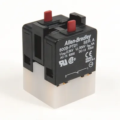 Allen-Bradley 800B-PT02 – 800B 16 mm Push-Button Contact Block Allen-Bradley 800B-PT02 – 800B 16 mm Push-Button Contact Block