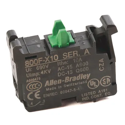 Allen-Bradley 800F-X10 – 22mm Contact Block 800F PB Allen-Bradley 800F-X10 – 22mm Contact Block 800F PB