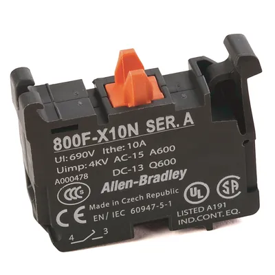 Allen-Bradley 800F-X10N – 22mm Contact Block 800F PB Allen-Bradley 800F-X10N – 22mm Contact Block 800F PB