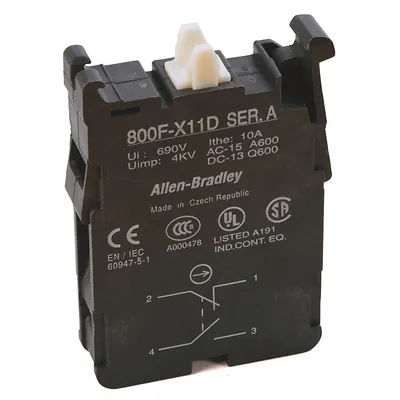 Allen-Bradley 800F-X11D – 22mm Contact Block 800F PB Allen-Bradley 800F-X11D – 22mm Contact Block 800F PB