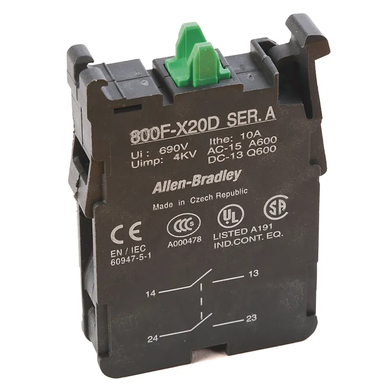 Rockwell Automation / Allen-Bradley 800F-X20D – 22mm Contact Block 800F PB