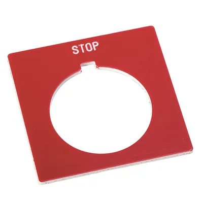 Rockwell Automation / Allen-Bradley 800H-W377 – 30mm 800H FEED STOP Red Legend Plate