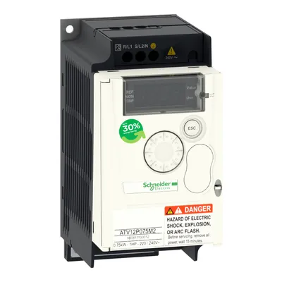 variable speed drive ATV12 - 0.75kW - 1hp - 200..240V - 1ph - on base plate