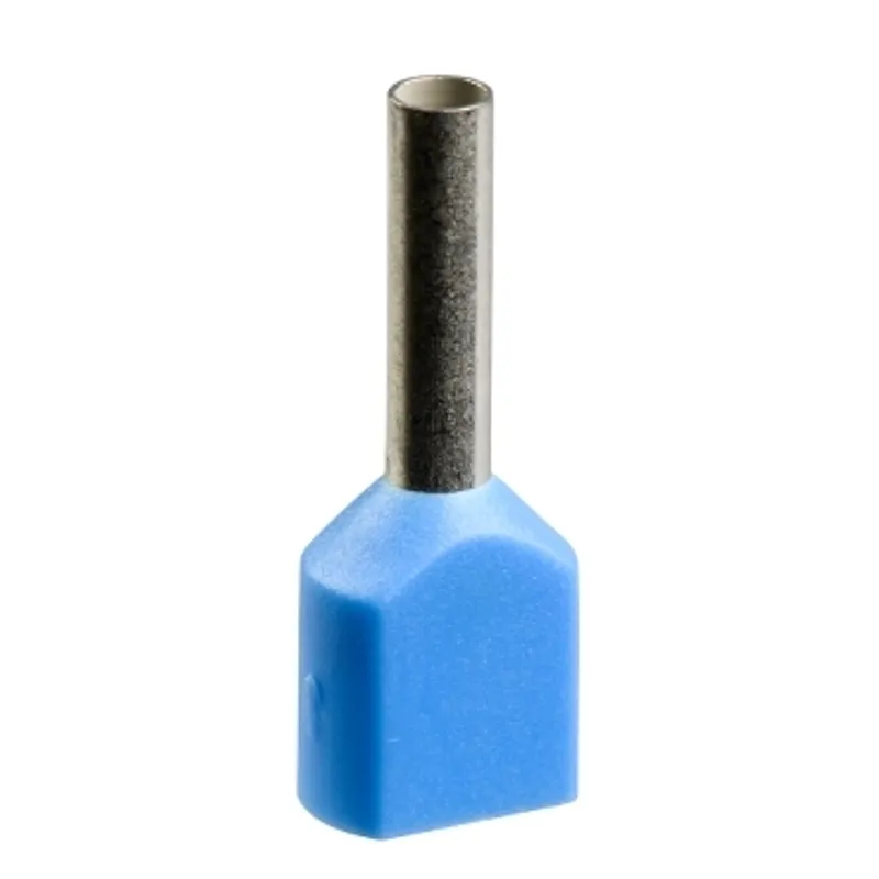 Cable end, Linergy TR cable ends, twin conductor, blue, 2x0.75mmÂ², medium size, set of 1000