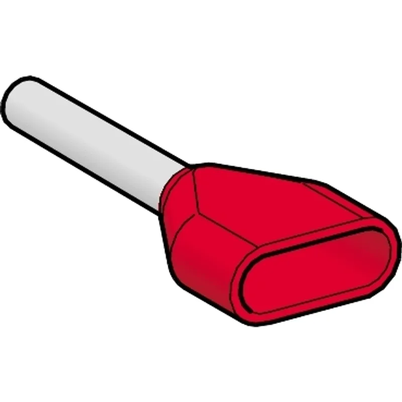 Cable end, Linergy TR cable ends, twin conductor, red, 2x1mmÂ², medium size, set of 1000