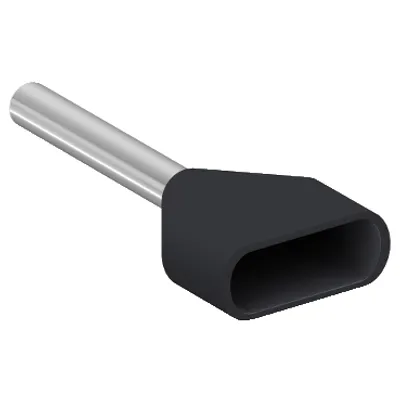 Cable end, Linergy TR cable ends, twin conductor, black, 2x1.5mmÂ², medium size, set of 1000
