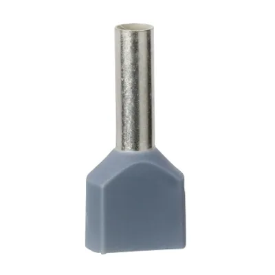 Cable end, Linergy TR cable ends, twin conductor, grey, 2x2.5mmÂ², medium size, set of 1000
