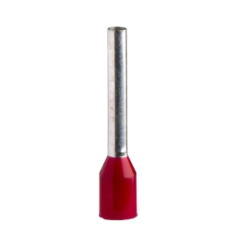 Cable ends, Linergy TR cable ends, single conductor, red, 1mmÂ², for insulated cable, long size, 10 sets of 100