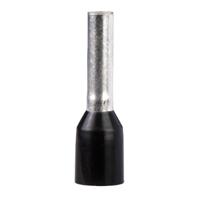 Cable ends, Linergy TR cable ends, single conductor, black, 1.5mmÂ², for insulated cable, medium size, 1 bag