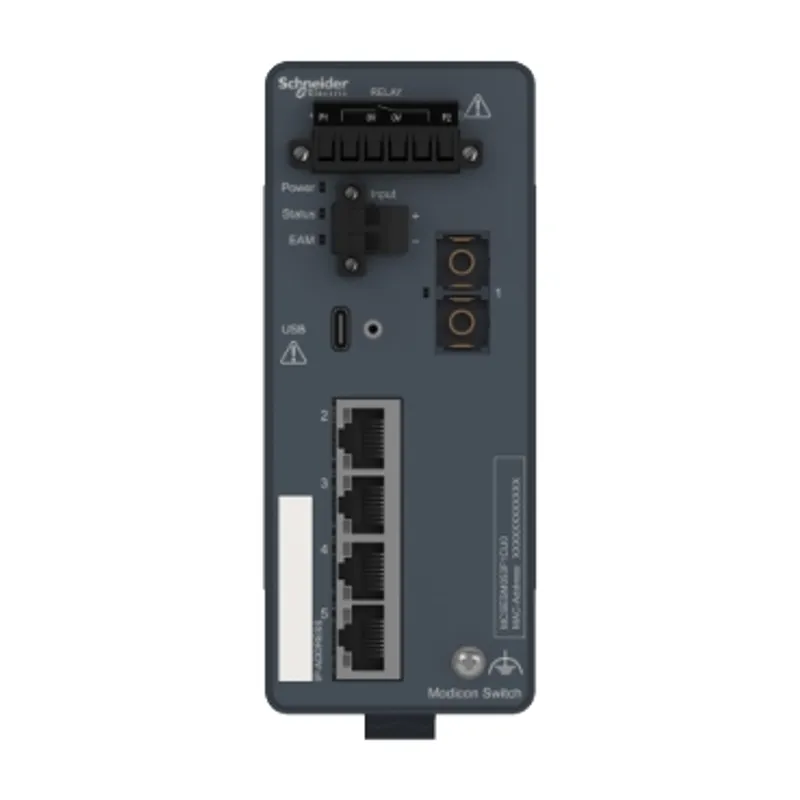 network switch, Modicon Networking, managed, 4 ports for copper with 1 port for fiber optic, multimode — photo 7 of 7