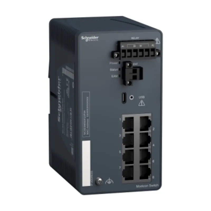 network switch, Modicon Networking, managed, 8 ports for copper, harsh — photo 1 of 7