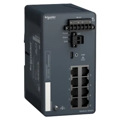 Modicon Extended Managed Switch, 8 ports for copper