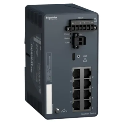 Modicon Extended Managed Switch - 8 ports for copper - Harsh