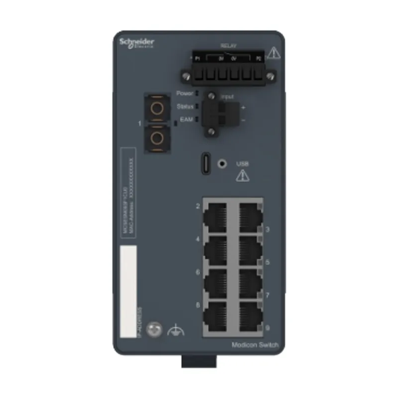 network switch, Modicon Networking, managed, 8 ports for copper with 1 port for fiber optic, multimode — photo 7 of 7
