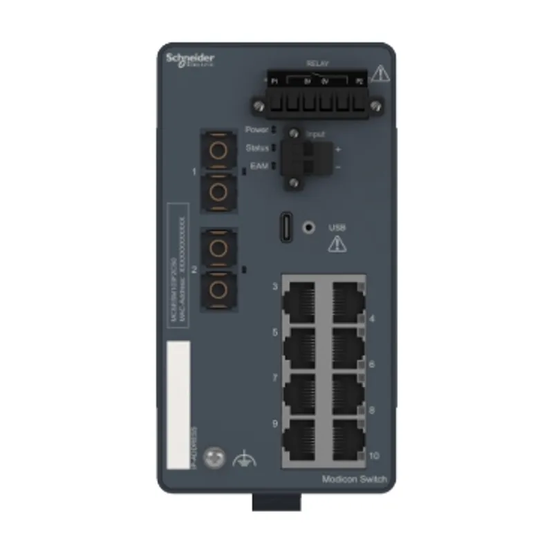 network switch, Modicon Networking, managed, 8 ports for copper with 2 ports for fiber optic, singlemode — photo 7 of 7
