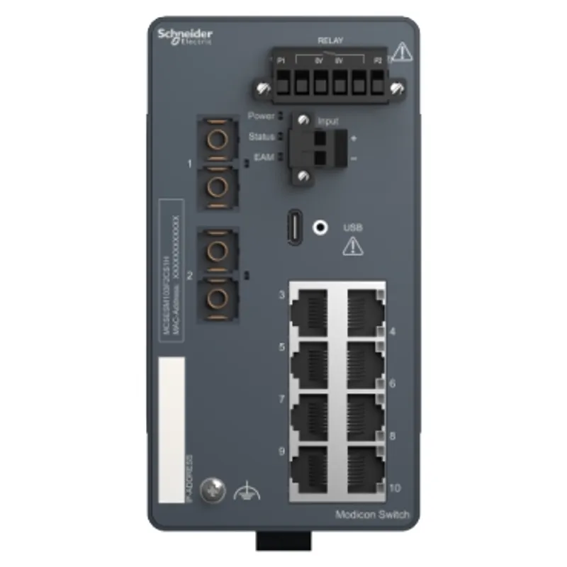 Modicon Extended Managed Switch - 8 ports for copper + 2 ports for fiber optic single-mode - Harsh — photo 7 of 7