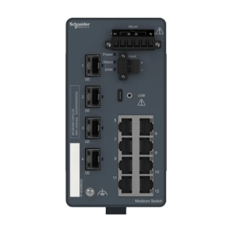 network switch, Modicon Networking, managed, 8 ports for copper with 4Gigabit SFP — photo 7 of 7