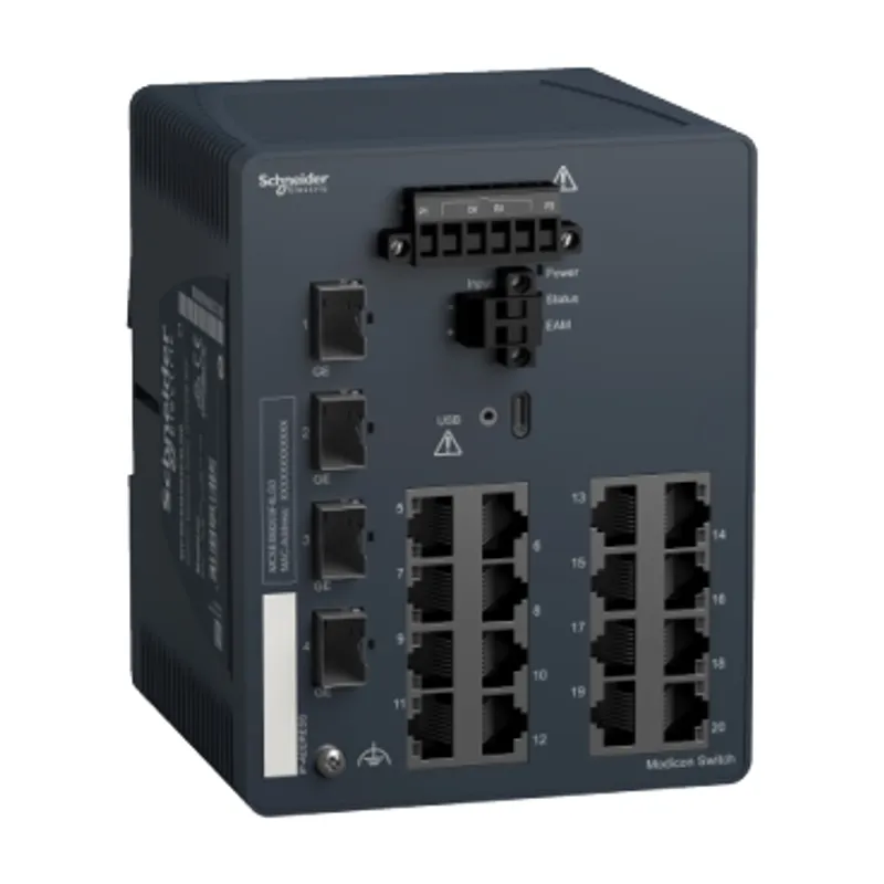 network switch, Modicon Networking, managed, 16 ports for copper with 4Gigabit SFP — photo 1 of 7