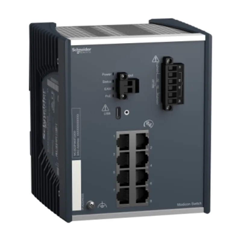 network switch, Modicon Networking, PoE power over Ethernet, managed, 8Gigabit ports for copper — photo 1 of 7