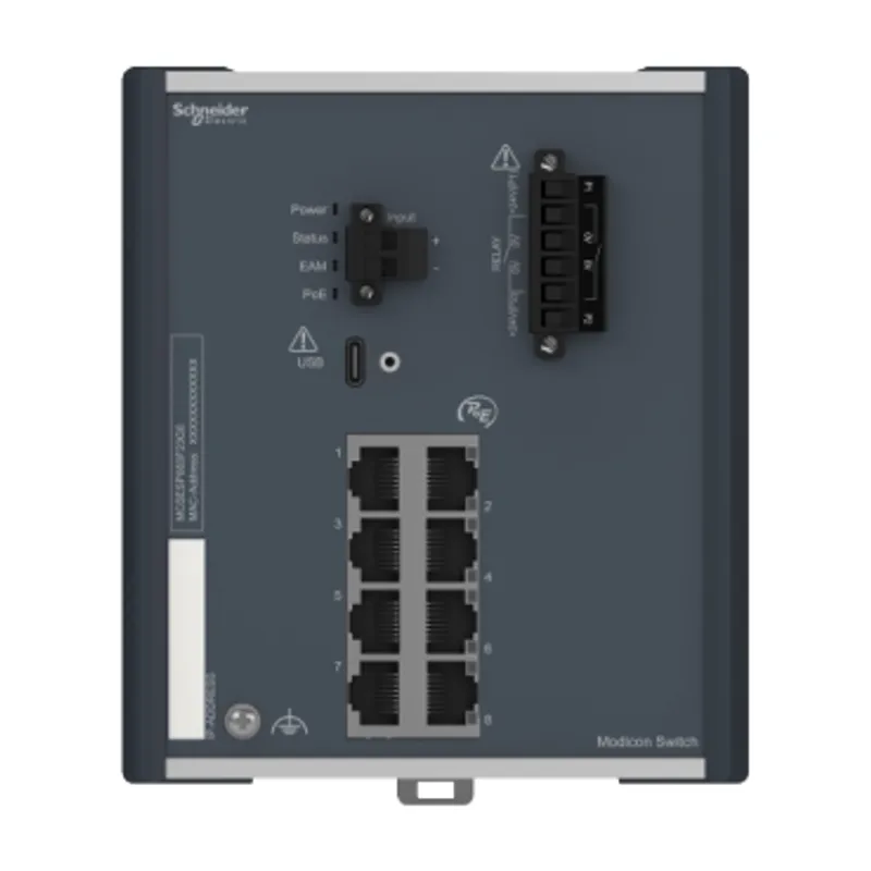 network switch, Modicon Networking, PoE power over Ethernet, managed, 8Gigabit ports for copper — photo 7 of 7