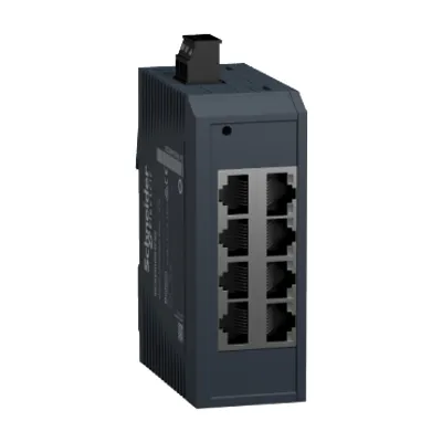 network switch, Modicon Networking, standard unmanaged, 8 ports for copper