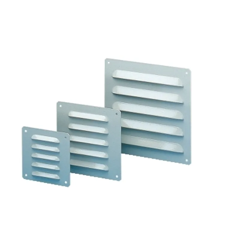 Metal outlet grille cut-out 104x80mm ext dim 120x120mm IP23