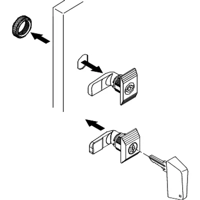 Complete manual handle lock operated with key 220 (2) for PanelSeT CRN enclosure