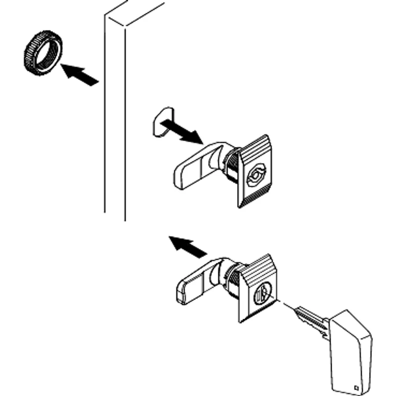 Complete manual handle lock operated with key 220 (2) for PanelSeT CRN enclosure